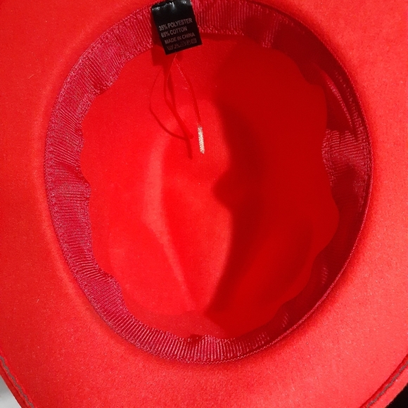 Red Fedora Hat (NWOT) - Picture 6 of 7